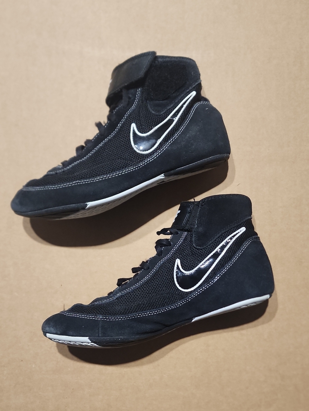 Nike Speed Sweep VII Wrestling Shoes Men 8.5 Black High Top Strap Lace